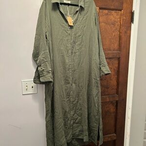 NATURAL LIFE Sage Green Button-Up Shirt